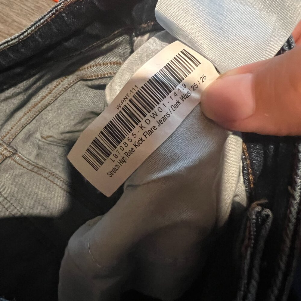 Quince Stretch High Rise Kick Flare Jeans Dark Wash size‎ 25 - Picture 12 of 13
